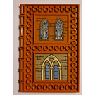 LEGO Dark Orange Tile 10 x 16 with Studs on Edges with Leaded Windows Sticker (69934)