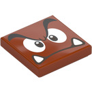 LEGO Dark Orange Tile 2 x 2 with Goomba Face with Middle Eyes with Groove (3068 / 68903)