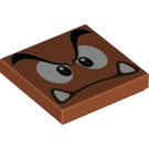 LEGO Dark Orange Tile 2 x 2 with Goomba Face with Middle Eyes with Groove (3068 / 68903)