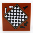 LEGO Dark Orange Tile 4 x 4 with Chessboard Sticker (1751)