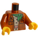 LEGO Ciemna pomarańcza Tułów z Zielony Chustka I 2 Pockets (Misako) (973 / 76382)