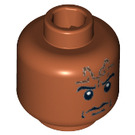 LEGO Dark Orange Ugha Warrior Head (Safety Stud) (3626 / 63411)