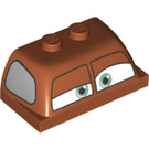 LEGO Dunkelorange Fahrzeug oben 2 x 4 x 1.3 mit Smokey's Augen und Seite Windows (30841 / 34238)
