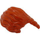 LEGO Dark Orange Wavy Hair with Side Parting and Braid at the Back (2640)