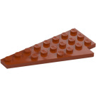 LEGO Tmavě oranžová Klín Deska 4 x 8 Křídlo Levý se spodním výřezem pro cvočky (3933 / 45174)