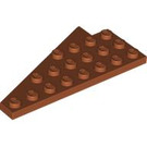 LEGO Donkeroranje Wig Plaat 4 x 8 Vleugel Rechtsaf met onderkant Stud Notch (3934)
