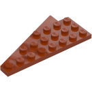 LEGO Tmavě oranžová Klín Deska 4 x 8 Křídlo Pravá se spodním výřezem pro cvočky (3934 / 45175)