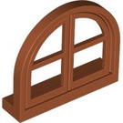 LEGO Dark Orange Window 1 x 4 x 3 Rounded Top with 4 Panes and Sill (5260)