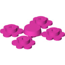 LEGO Rose Foncé 4 Fleur Heads sur Sprue (3742 / 56750)