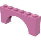 LEGO Dark Pink Arch 1 x 6 x 2 Thick Top and Reinforced Underside (3307)