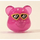 LEGO Dark Pink Bear Head with Heart Sunglasses