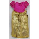 LEGO Dunkelpink Belville Child Dress mit Gold Skirt (55024)