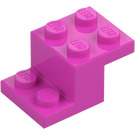 LEGO Dark Pink Bracket 2 x 3 with Plate and Step with Bottom Stud Holder (73562)