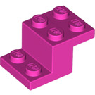 LEGO Dunkelpink Halterung 2 x 3 mit Platte und Step ohne Bodenstollenhalter (18671)