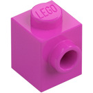 LEGO Dunkelpink Stein 1 x 1 mit Noppe auf Ein(e) Seite (87087)