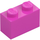 LEGO Tmavě růžová Kostka 1 x 2 se spodní trubičkou (3004 / 93792)