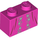 LEGO Dark Pink Brick 1 x 2 with Padma Patil Dress with Bottom Tube (69893 / 69895)