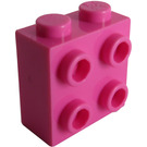 LEGO Donkerroze Steen 1 x 2 x 1.6 met Noppen aan Eén Kant (1939 / 22885)