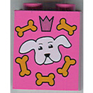 LEGO Dunkles Pink Stein 1 x 2 x 2 mit Hund Gesicht mit Innenachshalter (3245 / 84420)