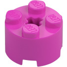 LEGO Dunkelpink Stein 2 x 2 Rund (3941 / 6143)