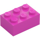 LEGO Dunkelpink Stein 2 x 3 (3002)