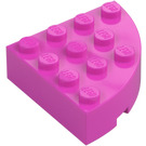 LEGO Mørk rosa Kloss 4 x 4 Rund Hjørne (2577)