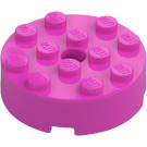 LEGO Dark Pink Brick 4 x 4 Round with Hole (87081)