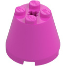 LEGO Dark Pink Cone 3 x 3 x 2 with Axle Hole (6233 / 45176)