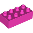 LEGO Dunkelpink Duplo Backstein 2 x 4 (3011 / 31459)