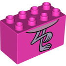 LEGO Dark Pink Duplo Brick 2 x 4 x 2 with Flamingo Legs (31111 / 43530)