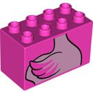 LEGO Dark Pink Duplo Brick 2 x 4 x 2 with Flamingo Torso (31111 / 43529)