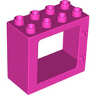 LEGO Dark Pink Duplo Door Frame 2 x 4 x 3 with Flat Rim (61649)