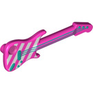 LEGO Dark Pink Electric Guitar with White Stripes (11640 / 76361)