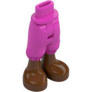 LEGO Dark Pink Friends Long Shorts with Brown Feet (2246)