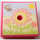 LEGO Dark Pink Gift Parcel with Film Hinge with Bee & Flower Sticker (33031)