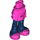 LEGO Donkerroze Heup met Kort Dubbele Layered Rok met Dark Blauw Tights en Roze Shoes (35629 / 92818)