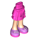 LEGO Donkerroze Heup met Kort Dubbele Layered Skirt met Pink Shos met Wit Laces (35629 / 36178)