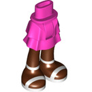 LEGO Donkerroze Heup met Kort Dubbele Layered Skirt met Wit Sandals (35624 / 92818)