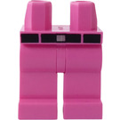 LEGO Dunkelpink Hüften und Beine mit Schwarz Gürtel, Silber Buckle und Rosa Gürtel Loops Muster (3815)