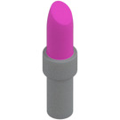 LEGO Dark Pink Lipstick with Medium Stone Gray Handle (25866 / 93094)