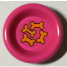 LEGO Dark Pink Minifig Dinner Plate with Dog Biscuits (6256)
