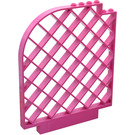 LEGO Dark Pink Panel 12 x 1 x 12 Lattice Wall with Curved Top  (6166)