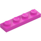 LEGO Dunkelpink Platte 1 x 4 (3710)