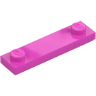 LEGO Mørk rosa Plate 1 x 4 med To Knotter med Rille (41740)