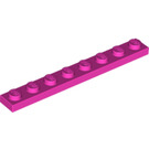LEGO Dark Pink Plate 1 x 8 (3460)