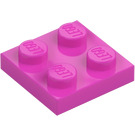 LEGO Mørk rosa Plate 2 x 2 (3022 / 94148)