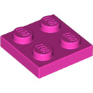 LEGO Dunkelpink Platte 2 x 2 (3022 / 94148)
