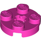 LEGO Dark Pink Plate 2 x 2 Round with Axle Hole (with '+' Axle Hole) (4032)