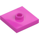 LEGO Dunkelpink Platte 2 x 2 mit Nut und 1 Mitte Noppe (23893 / 87580)