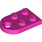 LEGO Dark Pink Plate 2 x 3 with Rounded End and Pin Hole (3176)